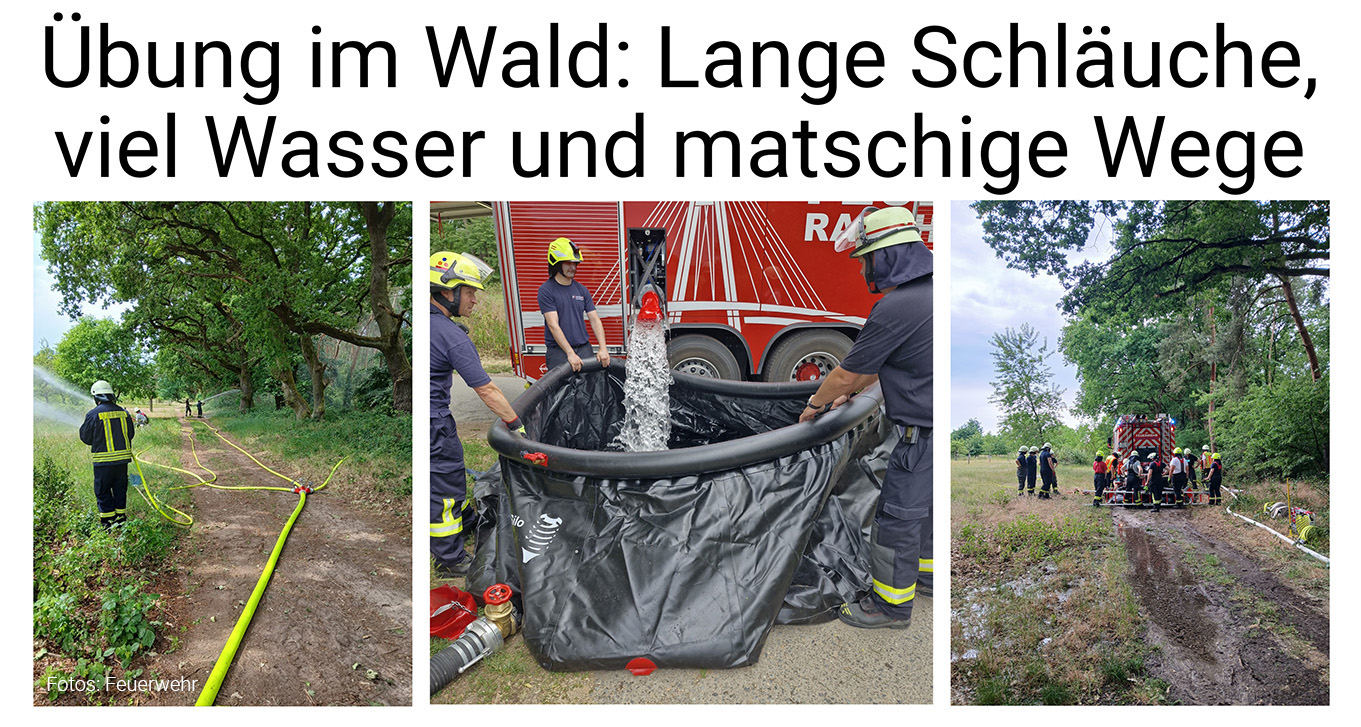 Nauheim-Online - Feuerwehr�bung in Nauheim